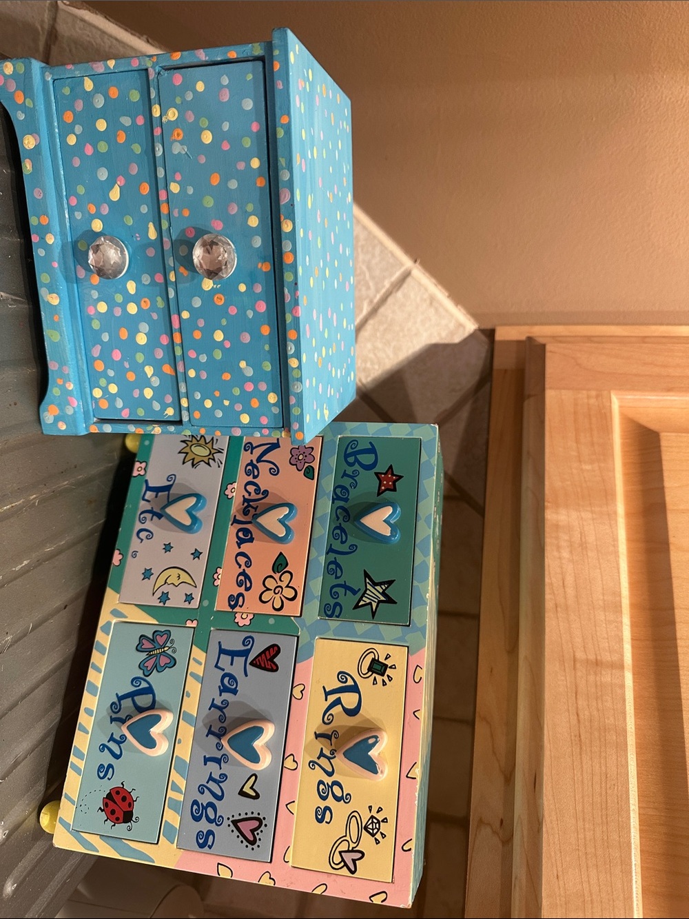 Colorful Polka Dot & Pastel Jewelry Box Set